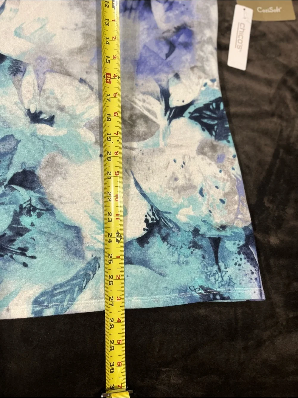 NWT Chicos Women’s CoziSoft Size 2 Large V-Neck Floral Abstract Blue Purple Top - Picture 9 of 14